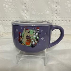 Nightmare Before Christmas Ceramic Soup Mug with Pressure Release Lid New
